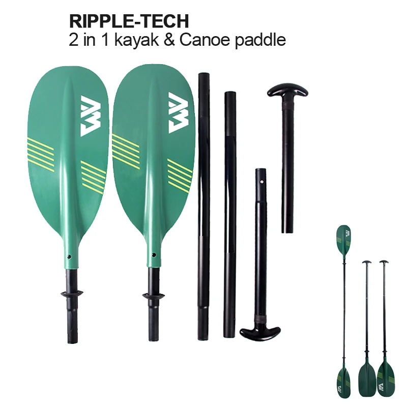 AQUA MARINA RIPPLE-TECH aluminium shaft 2-IN-1 ALUMINUM CANOE & KAYAK CONVERTIBLE PADDLE 4 piece kayak oar double blade