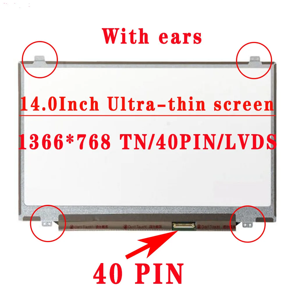 

14,0-дюймовый 1366x768TN HD 40-контактный ЖК-экран LVDS для Sony VPCEA38EC VPCCA15FW PCG-61713T PCG-61113T PCG-61412T VPCEA46 VPCCA-112T