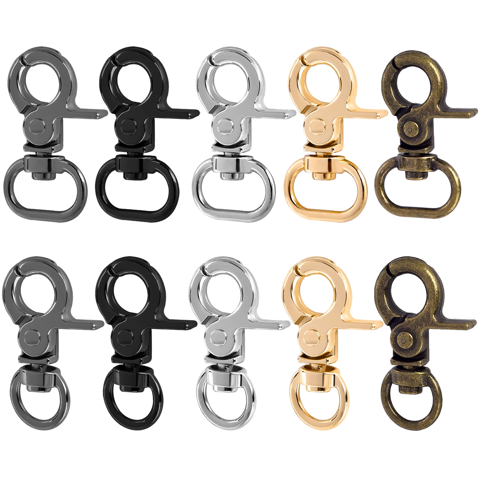 10pcs Metal Bags Strap Buckles Lobster Clasp Crab Lobster Collar Carabiner Snap Hook DIY KeyChain Bag Part Accessories