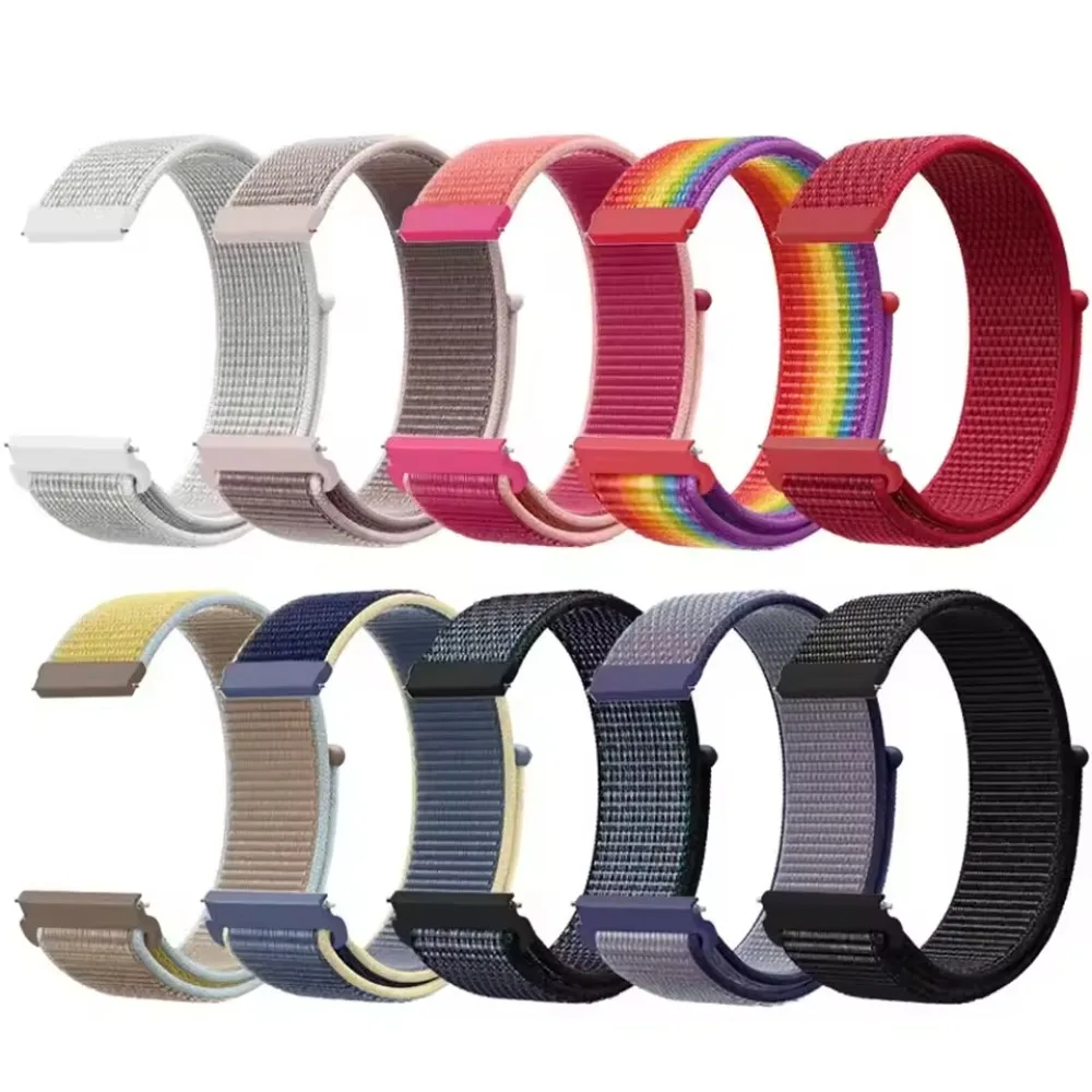 22mm 20mm Nylon Loop Strap for Garmin Forerunner 970 570 165 965 55 Venu 3 Flag Style Fashion Band Garmin Active 6 Approach S50