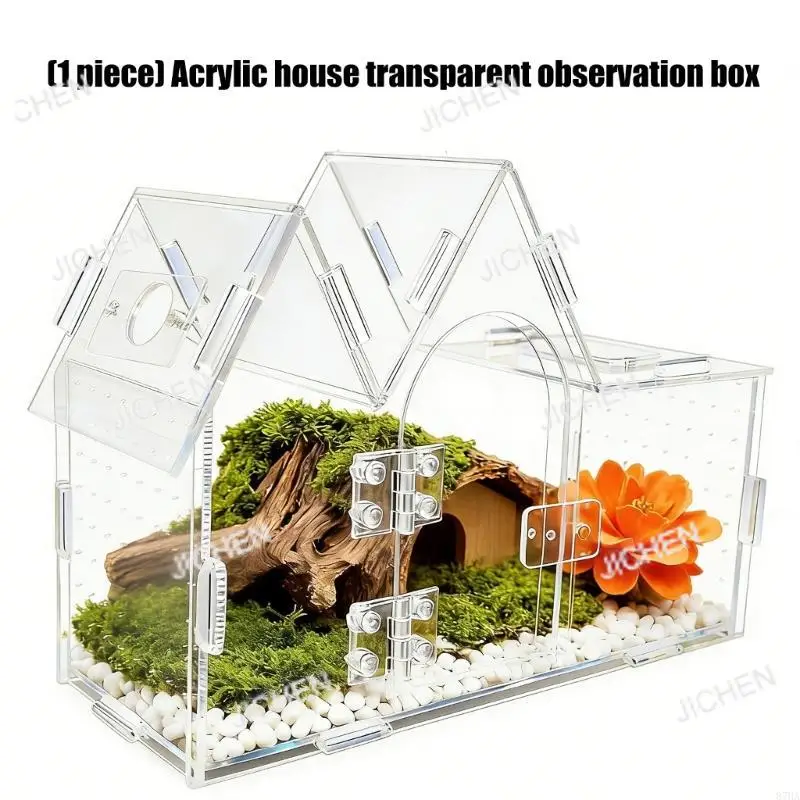 

Новый прозрачный акриловый террариум с обзором 360 градусов для домашних рептилий и растений с вентиляционным отверстием, простая сборка