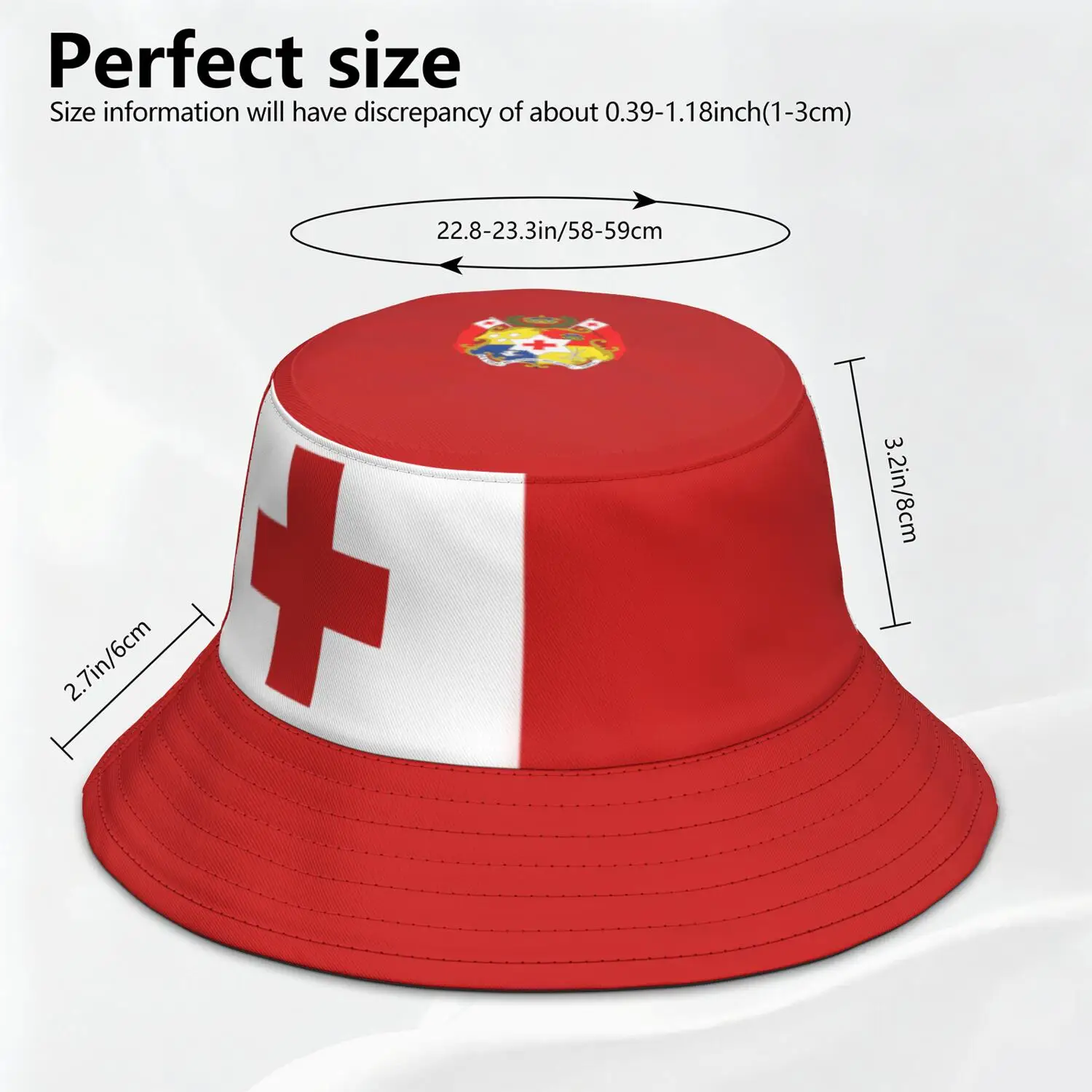 Tonga Fisherman Hats Free Custom Made Name Number Team Logo Bucket Cap Country Travel Tongan Banner Nation Kingdom Flag Headgear