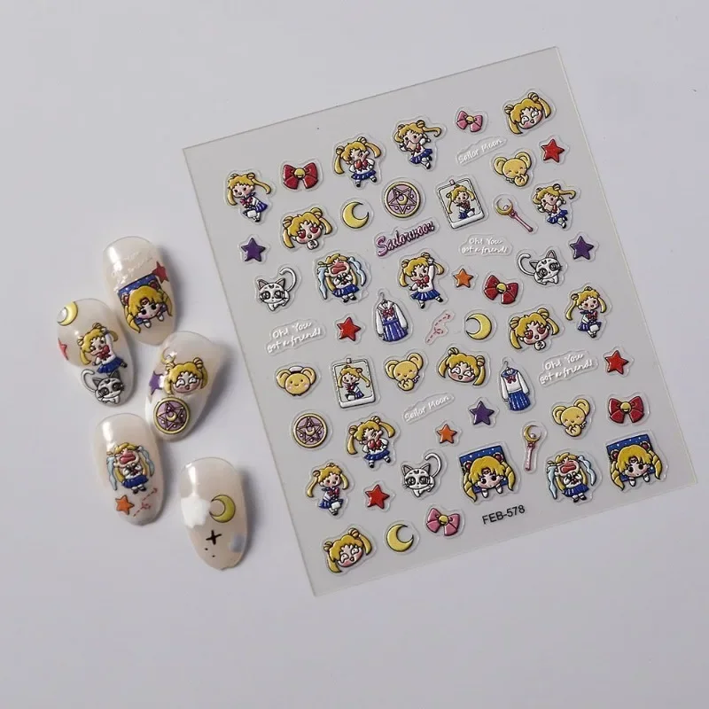 New Sailor Moon Anime Peripheral Stickers Tsukino Usagi Hand Ledger Material Cute Nail Stickers Exquisite Holiday Gift Wholesale - view 2