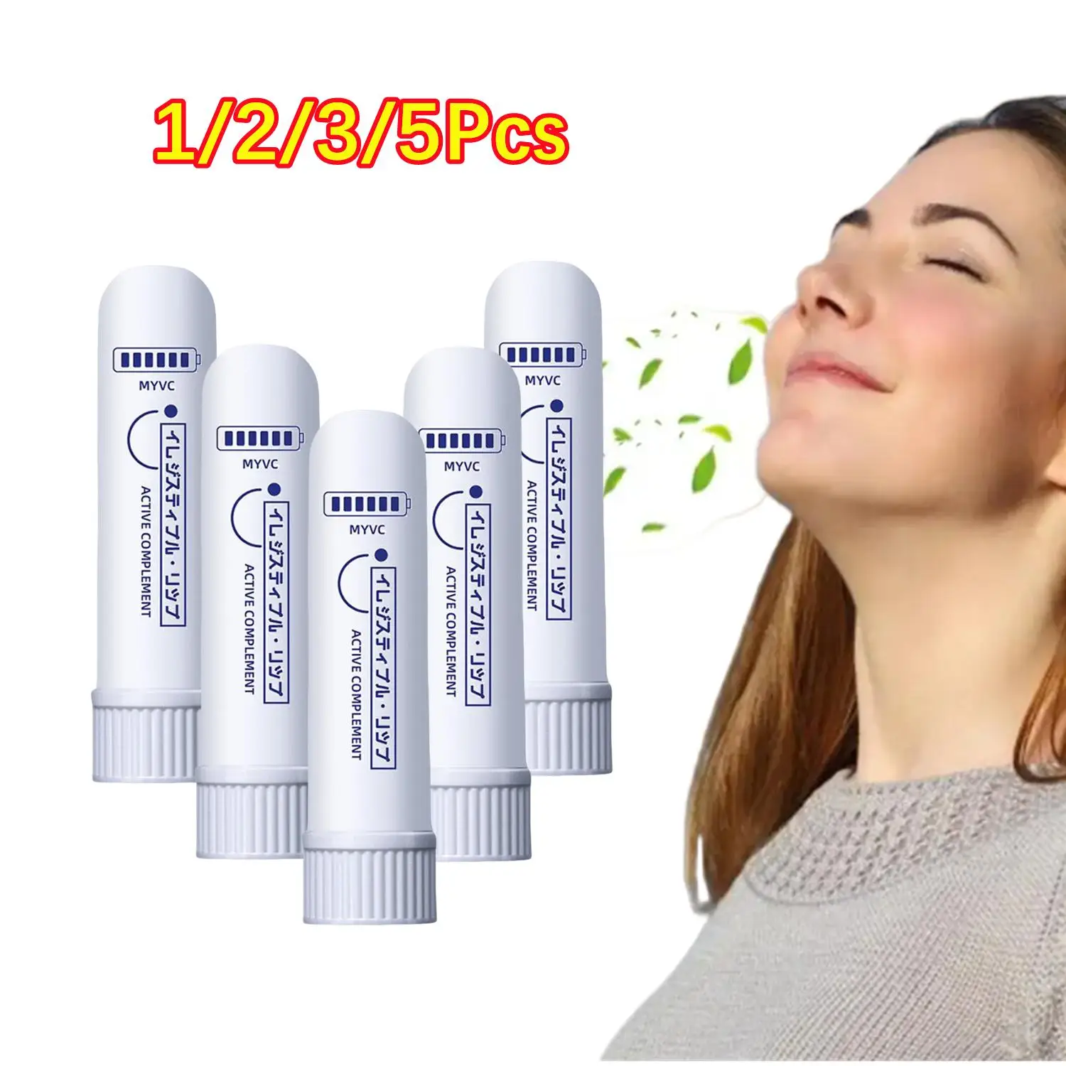 

Lot Nasal Inhaler Aromatherapy Nasal Inhaler Energy Stick Boost Focus Improve Breathing Nose Congestion Relief Portable Cooling