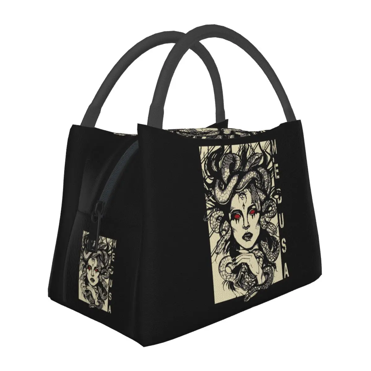 Ancient Greece Medusa Gorgon Vintage Style Lunch Bags Bento Box Resuable Lunch Tote Picnic Bags Thermal Bag for Woman Travel