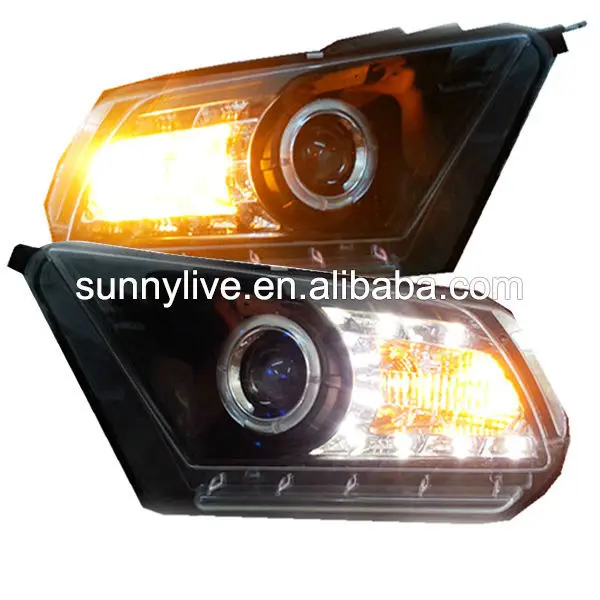 

For FORD for Mustang GT500 LED Strip Head Lamp 2010-2012 Year Black Housing SN