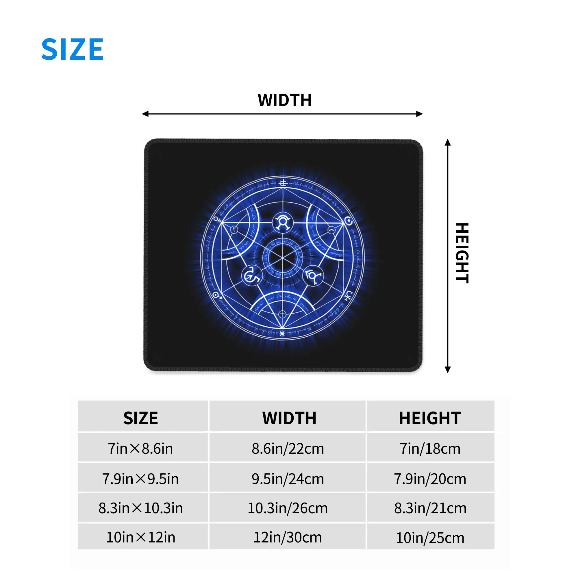 인간 변환 서클 마우스 패드 컴퓨터 키보드 마우스 매트 게이머 PC 노트북 책상 매트 사무용품 테이블 매트