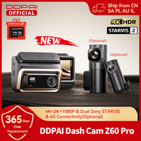 2025 New DDPAI 4K Dash Cam Z60 Pro 3CH Front and Rear Interior Car Camera SONY STARVIS2 Sensor 24h Parking 5GHz Wi-Fi ADAS 4G