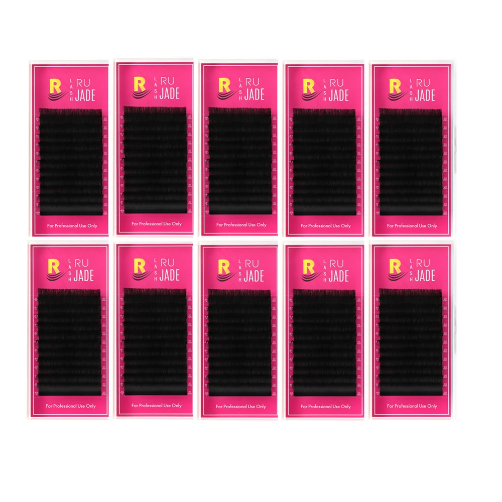 RUJADE 10 Trays/lot 5-20mm Lashes Eyelashes for Extensions False Mink Russian Silk Lower Lashes Individual Cashmere Lashes