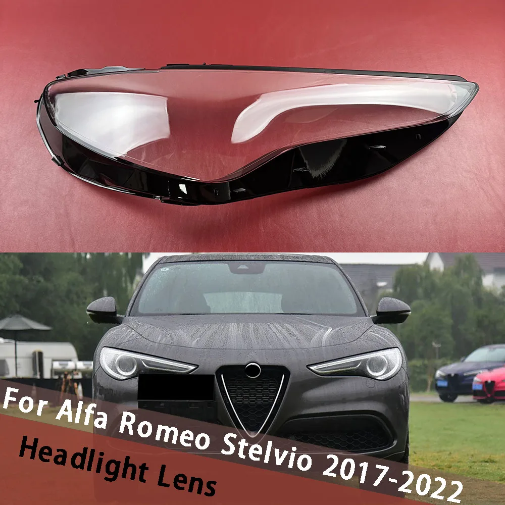 

For Alfa Romeo Stelvio 2017-2022 Headlight Cover Transparent Shade Lamp Headlamp Shell Plexiglass Replace Original Lampshade