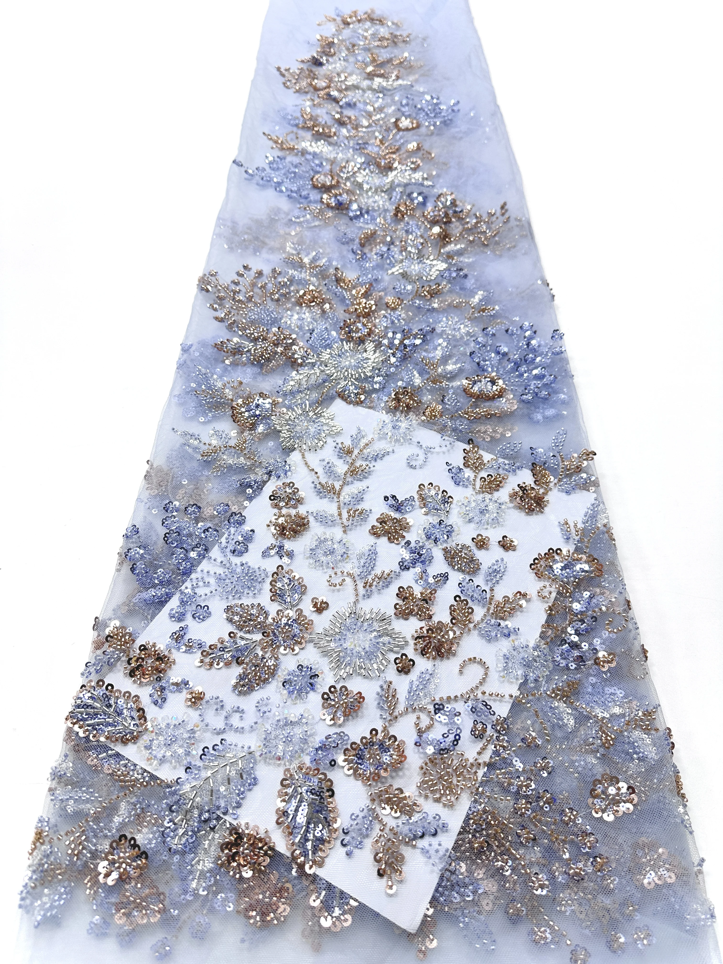 

Latest French 3D Sequins lace Fabric 2025 high Quality Nigerian Beads Lace Fabric For wedding Party Dress Sewing 5 Yards