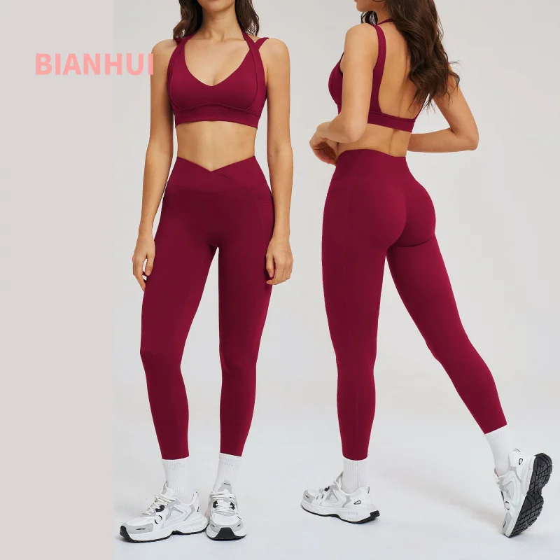 

Women's Two Pieces Set Tight-Fitting Beauty Back Fashion Yoga Sport Bra Women Sports Leggings Casual Running Sports Sets