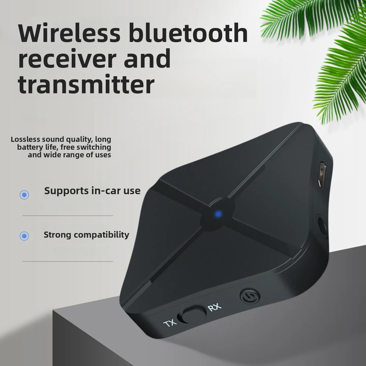 

2 in 1 Bluetooth 5.0 Transmitter Receiver 3.5mm AUX aptX Low Latency Wireless Audio Adapter for TV Smartphones Laptops Headsets