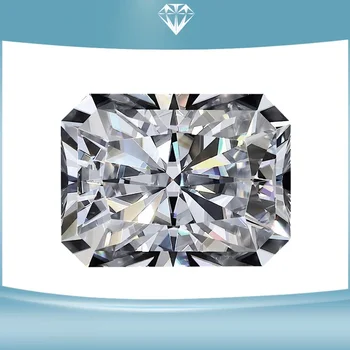 Moissanite Stone Radiant Cut D Color VVS1 Charms Lab Grown Gemstone Diy Advanced Jewelry Making Supplies GRA Certificate