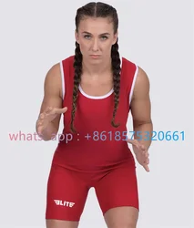Wrestling Suit Professional Team Training Competition Freestyle Wrestling Gym Jumpsuit High Elastic Women's Sleeveless Outfit