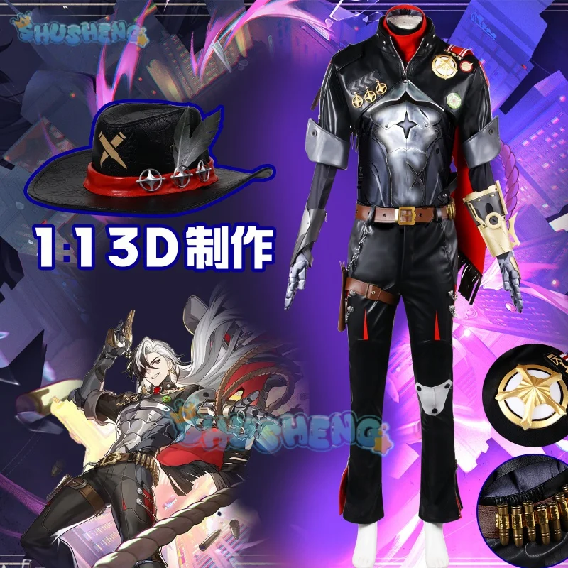 Disfraz de juego Honkai Star Rail Boothill para hombre, traje de Cosplay, sombrero, guantes, utilería de brazo, zapatos, fiesta de Halloween, fiesta Carniavl