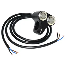 25mm Motorcycle Handlebar Manual-return Button LED Light Lamp Control Switch