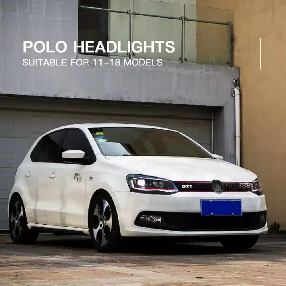 

Светодиодные фары для Volkswagen POLO 2011-2018 DRL с последовательным поворотным сигналом, новые