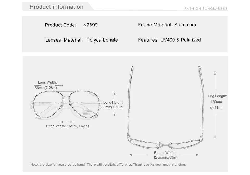 KINGSEVEN Mode Pilot Sonnenbrille Männer Polarisierte Fahren Pilot Anti-reflexion Gläser UV400 Objektiv Männlich Weiblich Kausalen Brillen – Detail 3