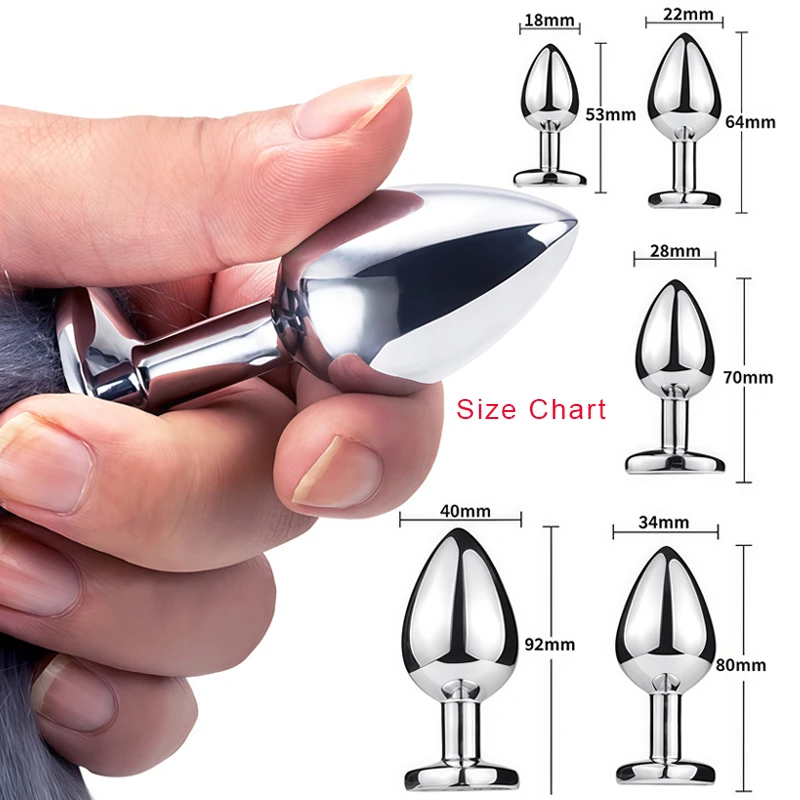 Metal Butt Plug Set 5 Sizes Fox Tail Bullet Shaped Anal Dilator Intimate Toy For Women Exotic RolePlay Sexy Game Adult Accessory image 3