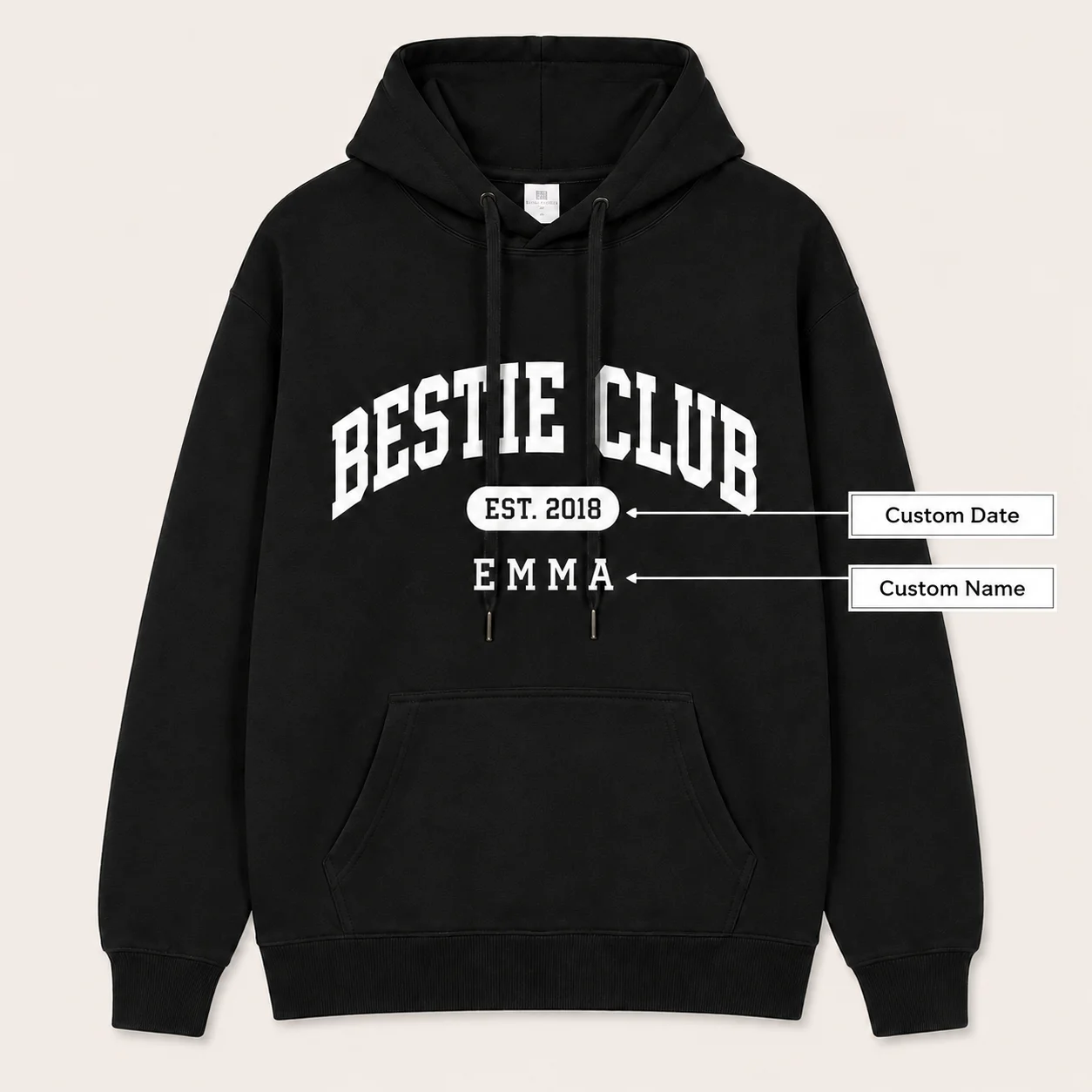 Custom Bestie Photo Hoodie Personalized Friendship Sweatshirt For Women Girls Sister Gift Birthday Christmas Memory Hoodie