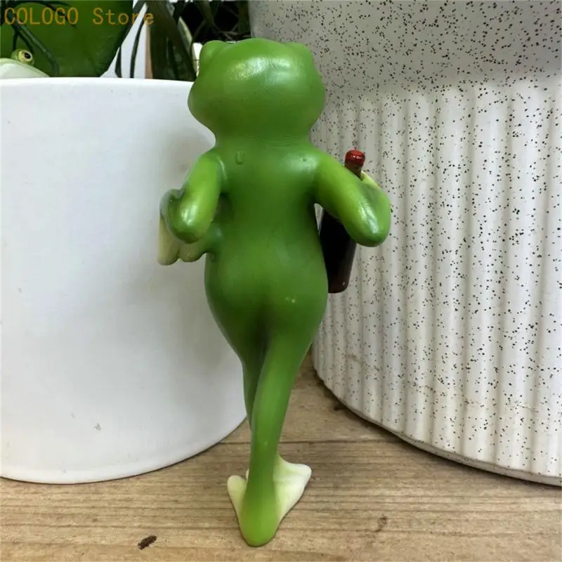 

Resin Statue Garden Decoration Green Frogs Flower Pot Hanger Figures Balcony Decoration Garden Frogs Figures Pot Decors D0LD