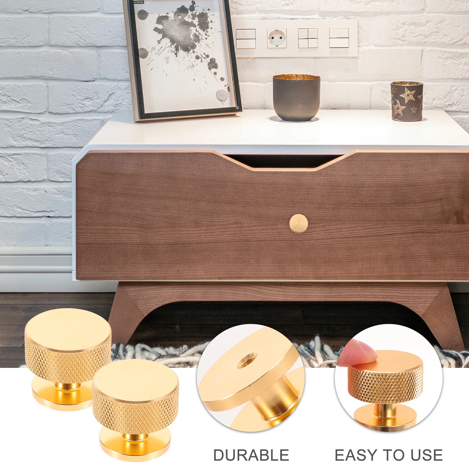 

2pcs Round Drawer Knobs Stainless Steel Cabinet Handles Modern Kitchen Cabinet Pulls Durable niture Knobs For Bathroom Home