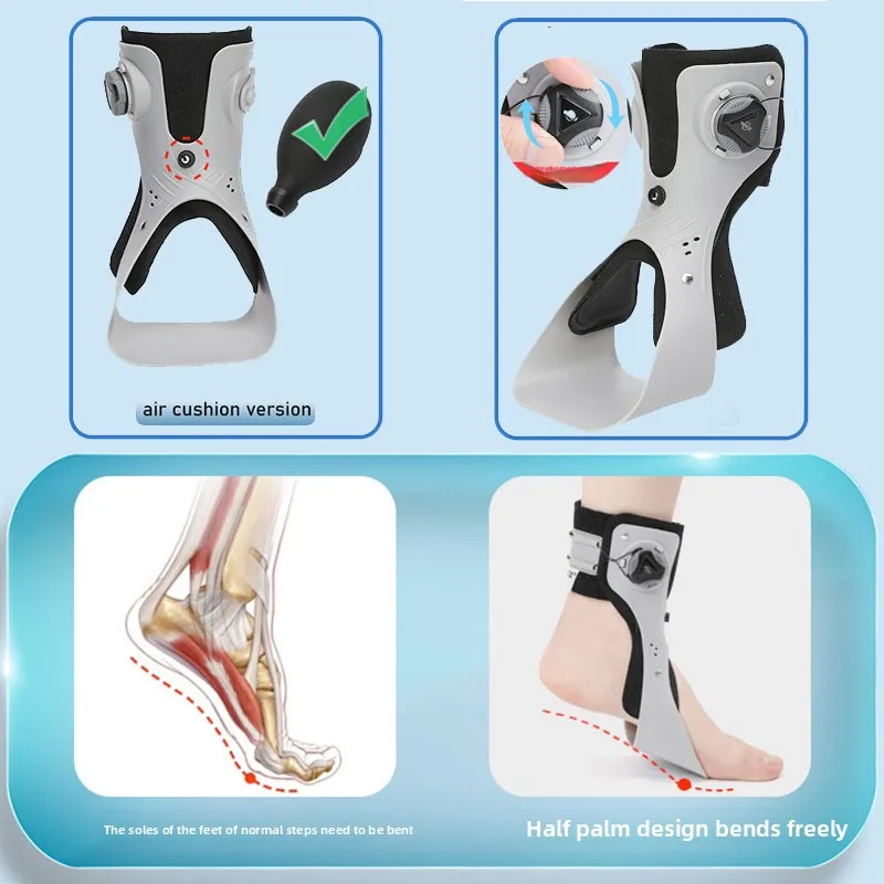 Adjustable Rotary Buckle Foot Drop Brace, Breathable AFO Ankle Support Orthosis for Stroke Rehabilitation, Day Night Use