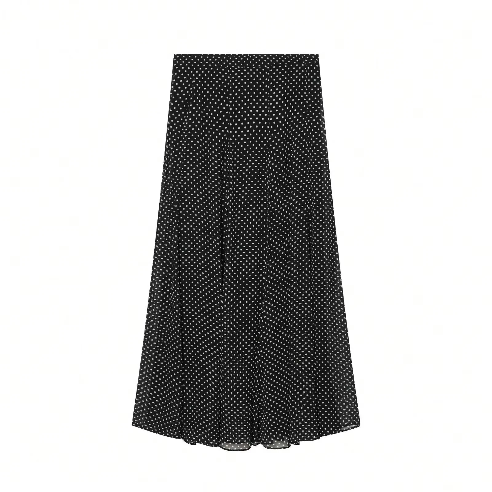 HH Damen Eleganter Polka-Dot-Print Rockanzug Langarm-Oberteil mit Schleife und Schnürung Schicker Plissierter Langer Rock 2026 Mode Streetwear – Detail 14