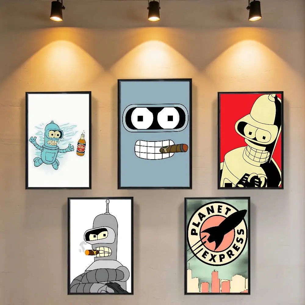 hot cool F-Futurama Bender Poster HD Art Wall Waterproof Home Living Room Bedroom Bar Aesthetic Decoration