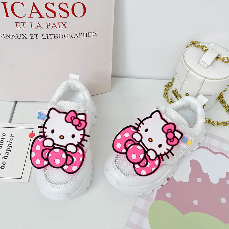 Sanrio Hello Kittys My Melody Cinnamoroll dziecięce trampki dziewczęce siatkowe buty sportowe lekkie, oddychające buty do biegania nowość