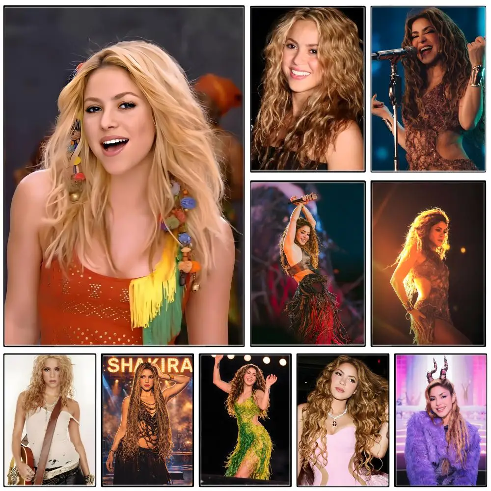 Singer S-Shakira Poster  Self-adhesive Art Waterproof Paper Sticker Coffee House Bar Room Wall Decor