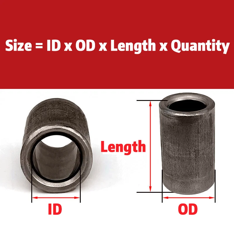 ID 6 6.1 6.2 6.5 6.6 6.8 7 7.1mm OD 8‑16mm Industrial Wear Resistant A3 Carbon Steel Bushing Hollow Shaft Sleeve