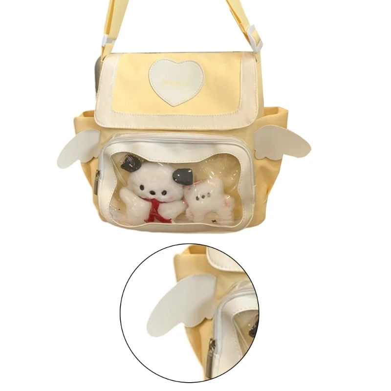 

Delicate Itabag Crossbody Bag with Eye Catching Shoulder Pack Wing Detail Perfect for Shopping and Travel