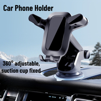 Universal Car Phone Holder Mount, Gravity-Activated Air Vent Clip with Silent Spiral Hook & Suction Cup Base, 360° Adjustable
