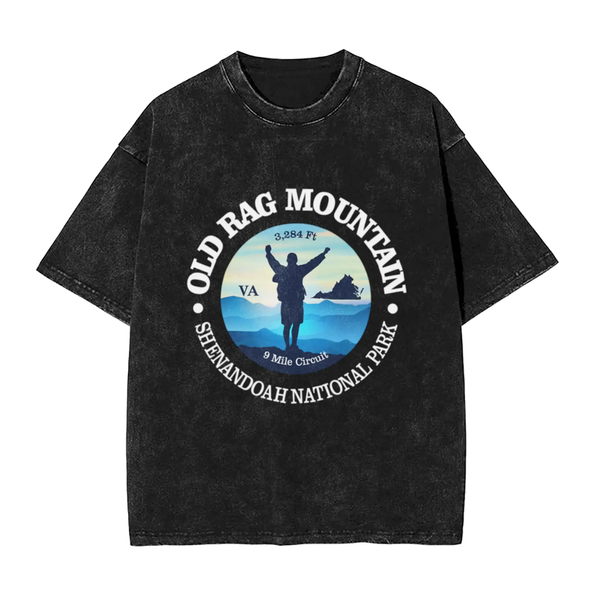 Old Rag Mountain (V)  Unique Stylish A T-Shirt Oversized Short Sleeve Men's Women's Cotton Tees Tops