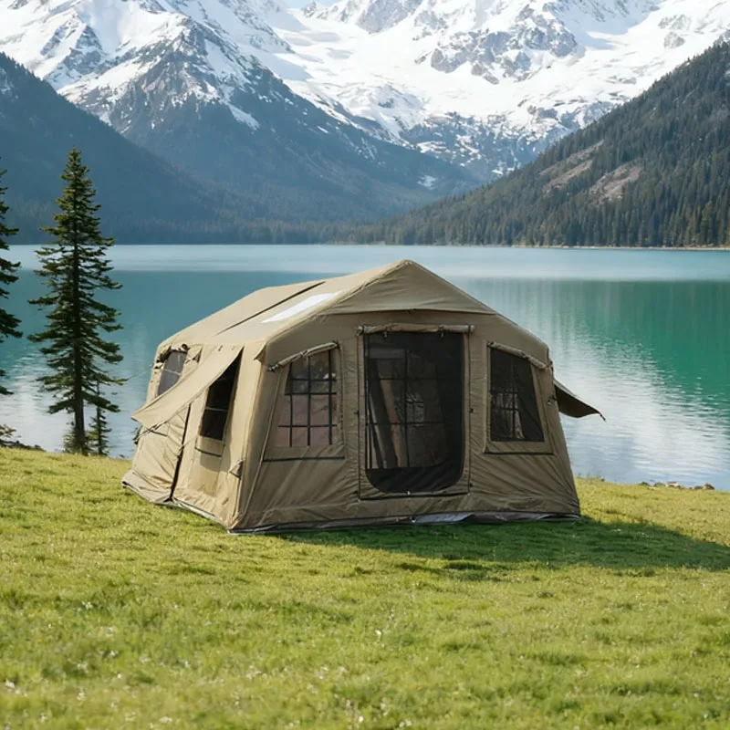 

Настраиваемый размер, сверхмощная надувная палатка для кемпинга, быстрая установка, водонепроницаемая, Оксфорд/холст/ткань, прочная