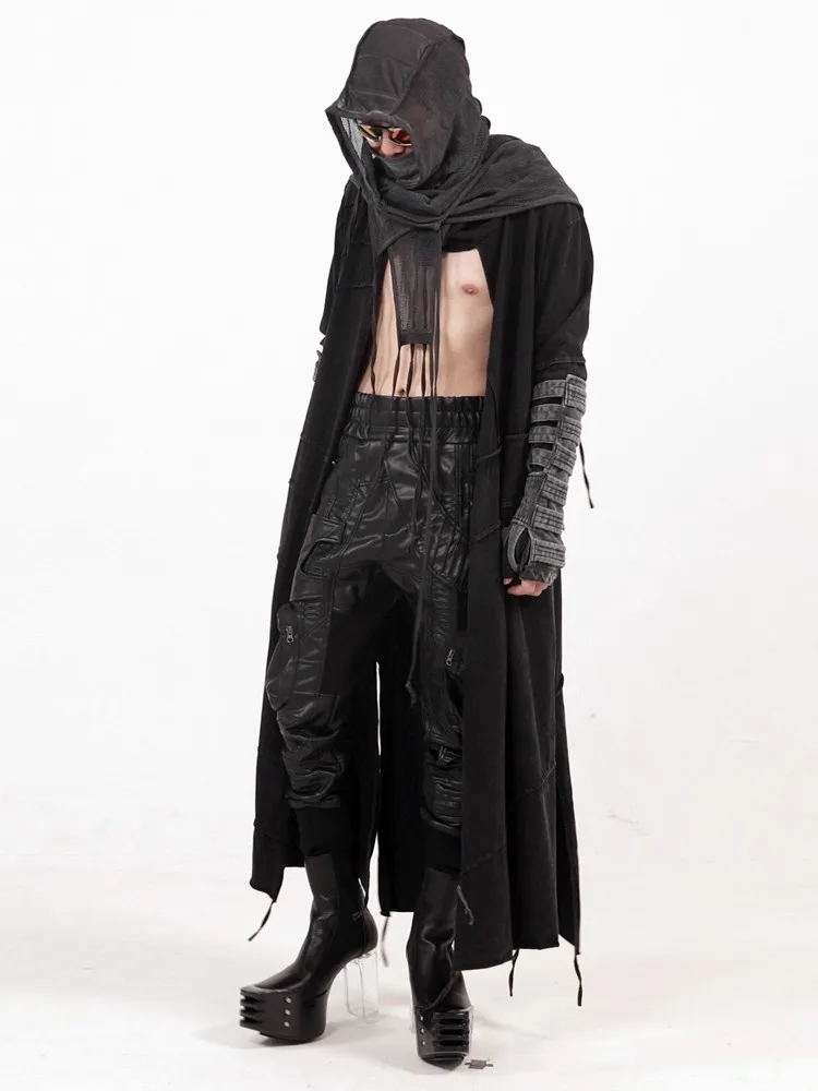 

Mauroicardi Autumn Long Black Pu Leather Pencil Pants Men Cool Luxury Designer Punk Style Clothes Streetwear Runway Fashion 2025