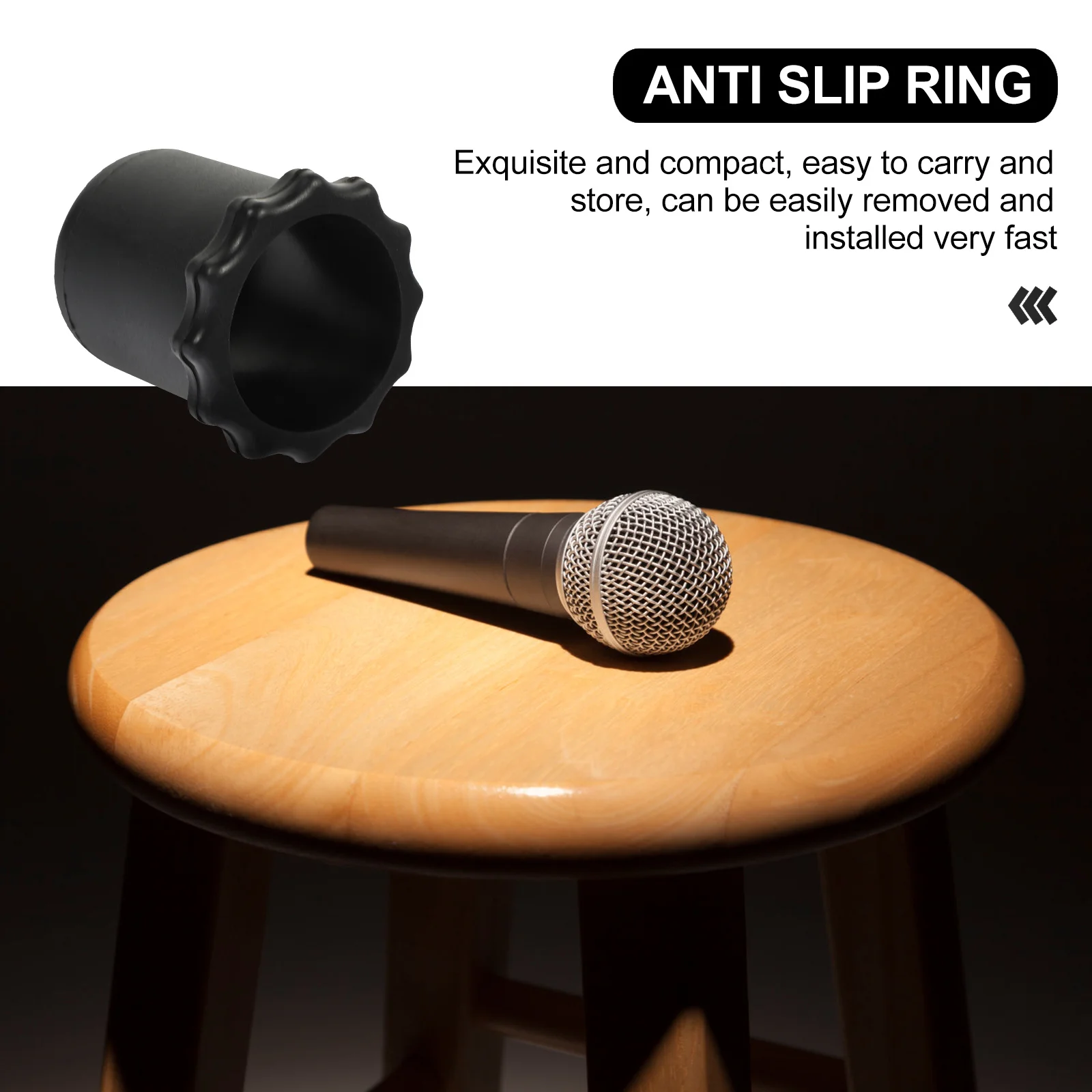 

6Pcs Microphone Bottom Rod Sleeve Silicone Anti-Roll Cover Handheld Mic Protective Sleeves Bars Ktv Stage Mic Bottom Rod Sleeve
