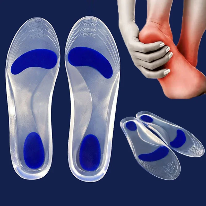 Silicon Orthopedic Insoles Gel Medical Insoles for Shoes Men Women Flat Foot Arch Support for Plantar Fasciitis Relief Shoe Pad