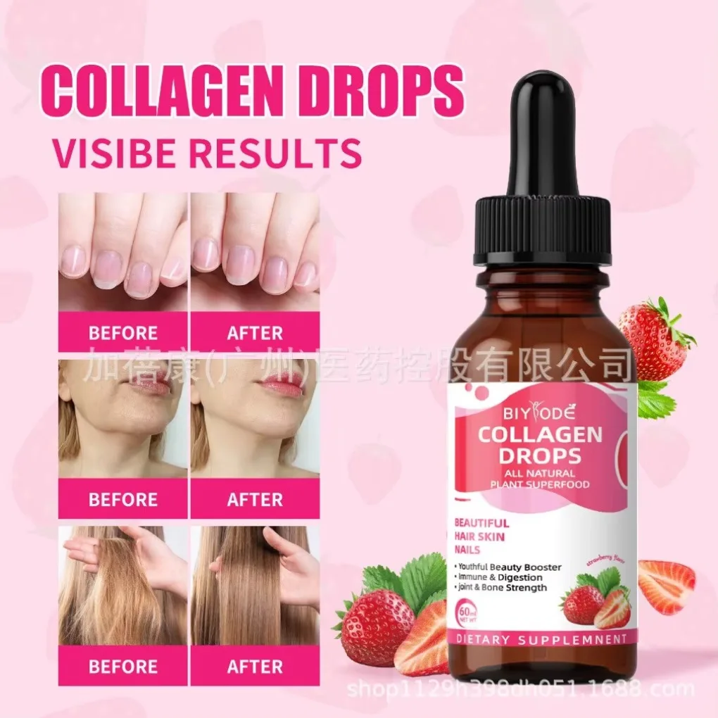 

60ML Biotin Collagen Liquid Drops Maximum Potency for Hair Skin Nails Growth Strength Convenient Drop Form