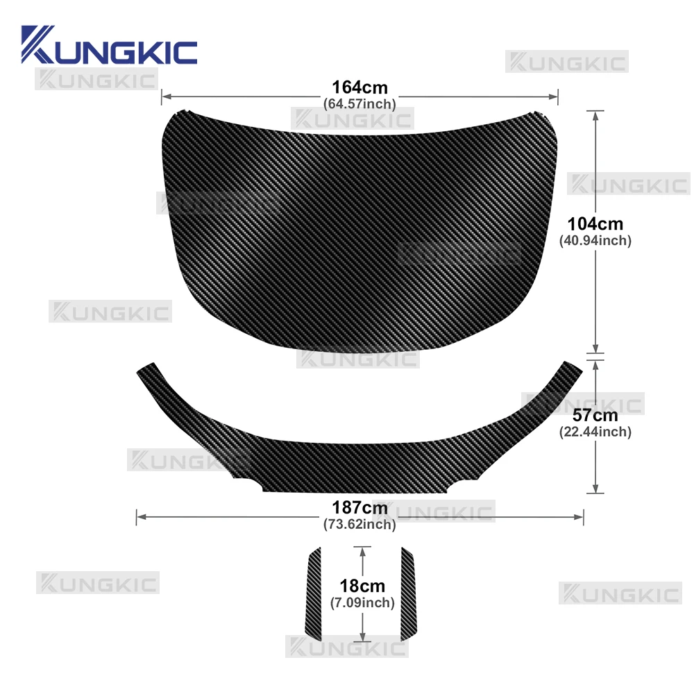 For Dodge Attitude 2025 2026 2027 Car Engine Hood Front Strip Protective Film PPF TPU Glossy Carbon Texture Refit Sticker