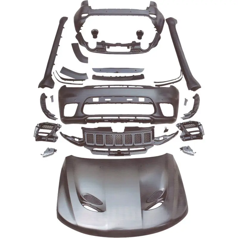 SRT8 Type Front Bumper Grille Hood Upgrade Bodykit Conversion Kit for 2018-up  Grand Cherokee SRT8 Other Body Part Skirt