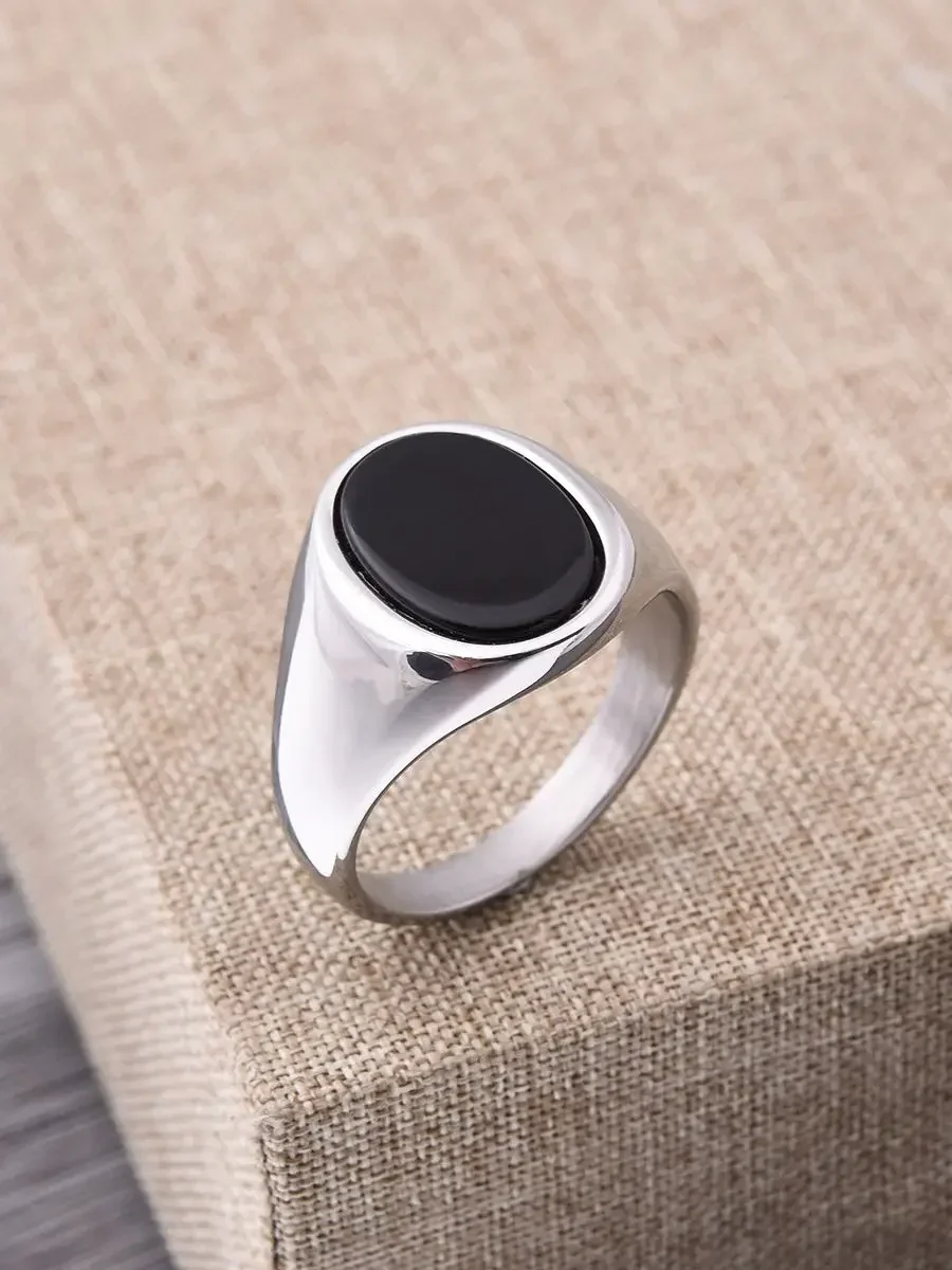 ZY Men\'s/Women High Quality 316LStainless Onyx Rings Classic Fashion Trend Jewelry Products