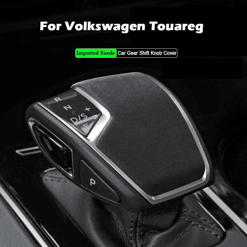 Para Volkswagen VW Touareg 2019-2024 2025 cubierta de perilla de palanca de cambios de coche decoración protectora de gamuza accesorios modificados para vehículo