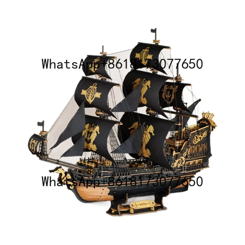 

Seahorse Sailboat Wooden Assembly Model Toy Three-dimensional Puzzle Smooth Sailing Creative Ornament