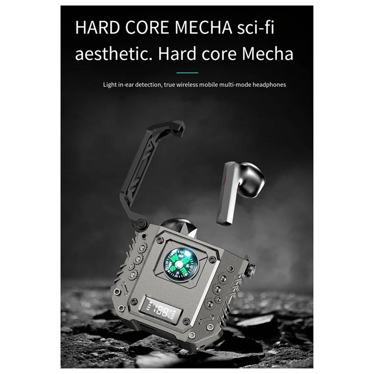 سماعات Mecha style T30 سماعة رأس Mecha Style الجديدة لتقليل الضوضاء، لاسلكية حقيقية