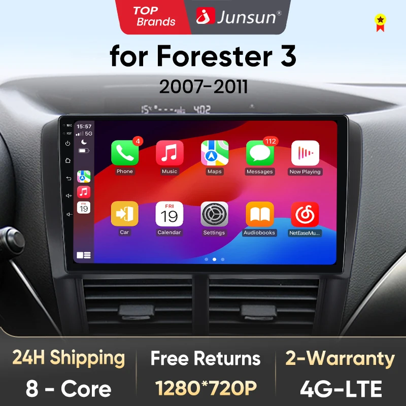 Junsun V1 AI Voice Wireless CarPlay Android Auto Radio for Subaru Forester 3 SH Impreza 2007-2013 Car Multimedia 2din autoradio