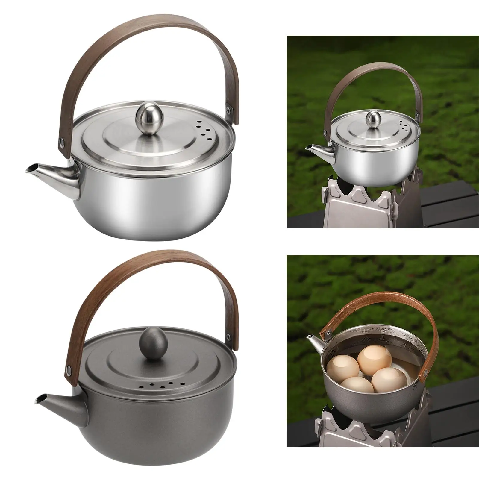 Mini Camping Water Kettle Teapot Coffee Pot Anti Scald and Lockable Handle Boiling Water Tea Pot for Camp Fishing Hiking Outdoor