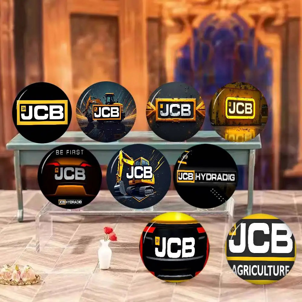 Excavator J-JCB logo 58mm Handmade Brooch Cartoon Cosplay Badge on Backpack Jewelry Accessories Gifts